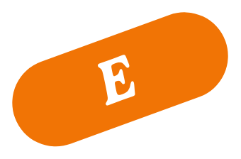 Etichetta con scritto "e"